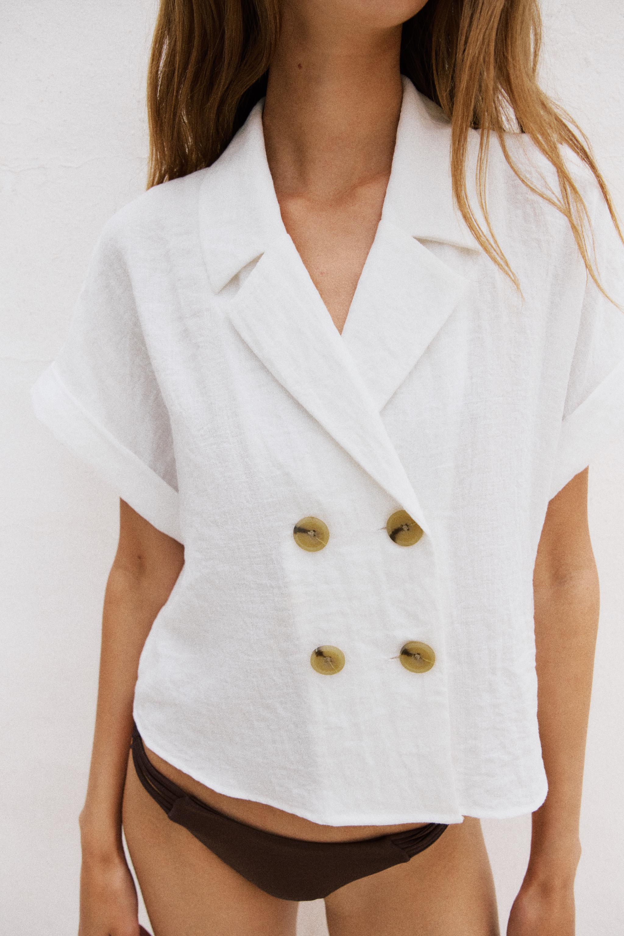 CHEMISE CACHE-CŒUR MANCHES COURTES